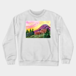 Purple Mountain Sunset Crewneck Sweatshirt